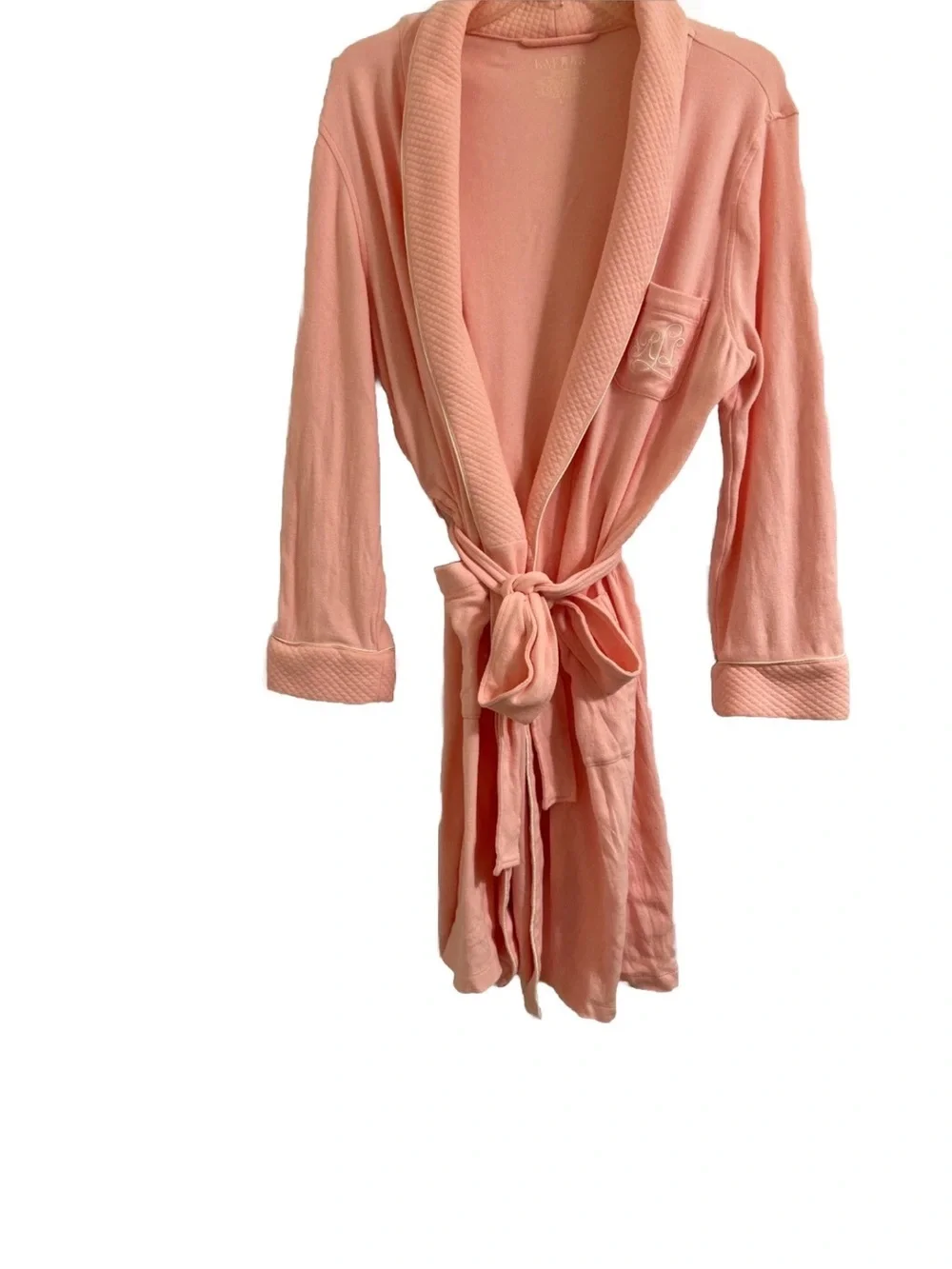 Lauren Ralph Lauren Women’s Pink Cotton Bath Robe Size Large
